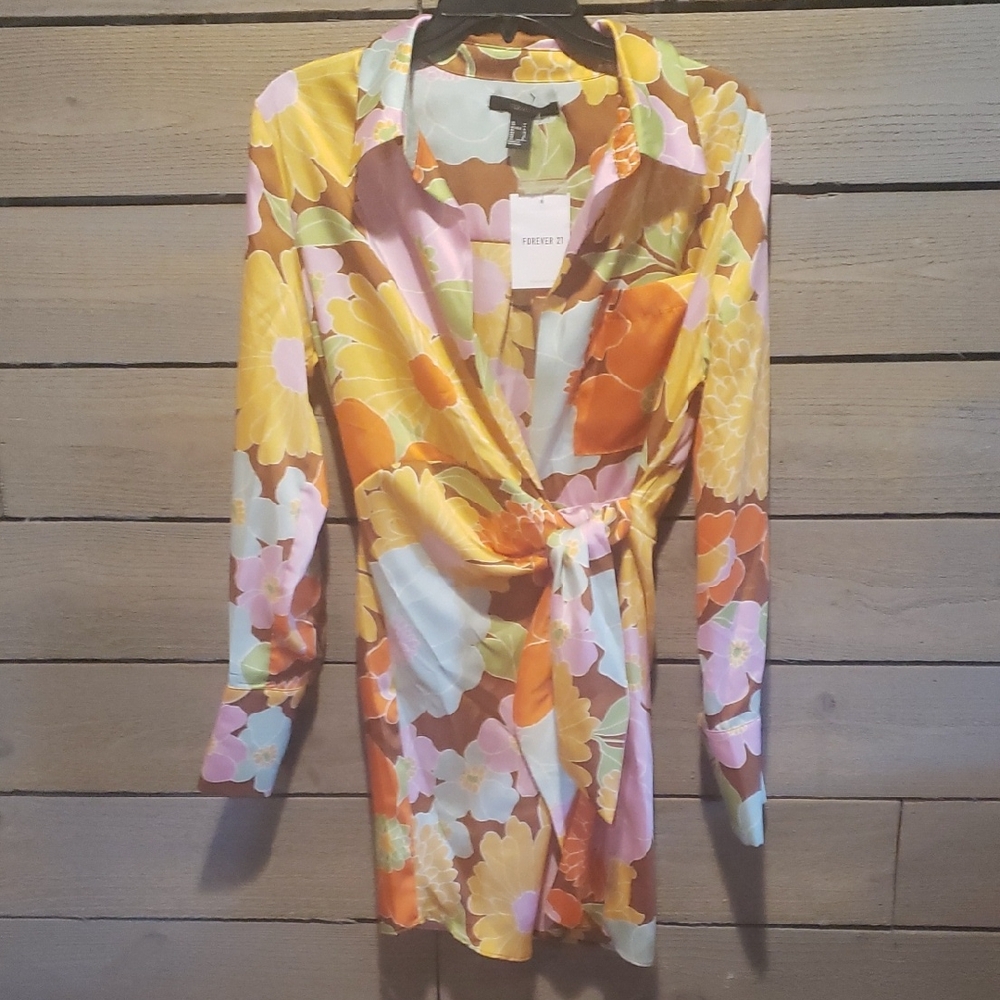 Forever 21 Multicolor Floral Long Sleeve Dress